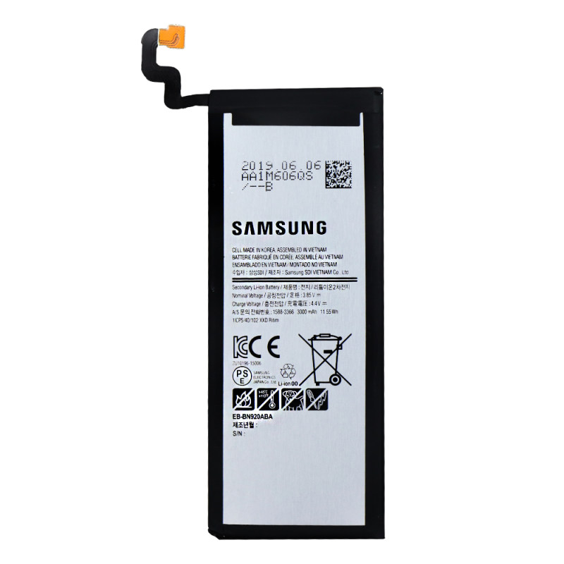 تصویر  باتری اورجینال مناسب برای Samsung  Galaxy Note 5  با ظرفیت 3000 Mah همراه با یک سال گارانتی (حتی بادکردگی) 