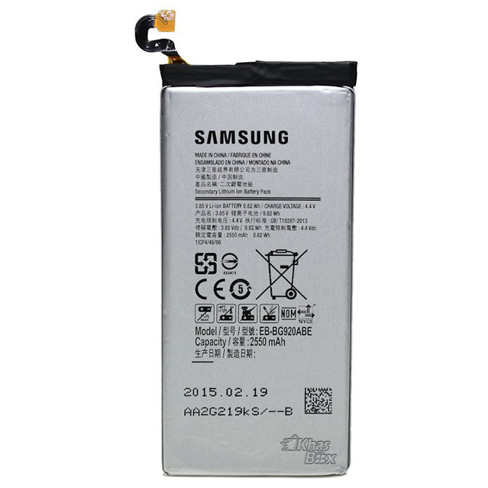 تصویر  باتری اورجینال مناسب برای Samsung Galaxy S6  با ظرفیت 2550 Mah همراه با یک سال گارانتی (حتی بادکردگی)