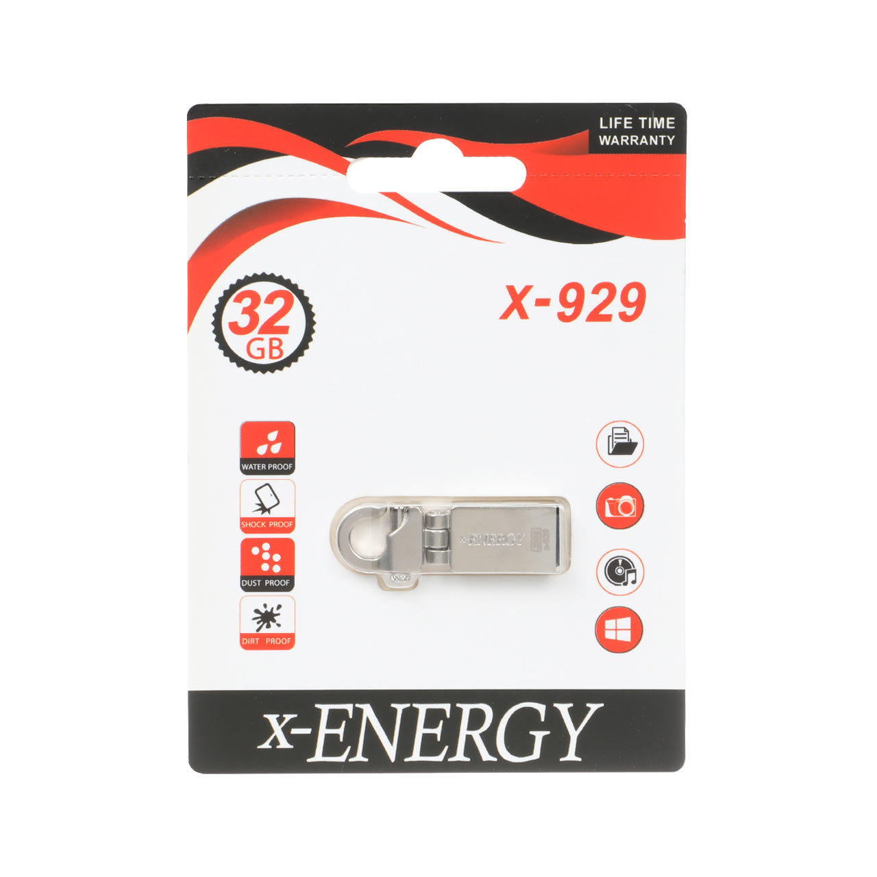 تصویر  فلش مموری X-Energy مدل x-929 با ظرفیت 32 گیگابایت (گارانتی مادام العمر)