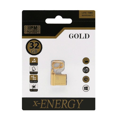 تصویر  فلش مموری X-Energy مدل Gold با ظرفیت 32 گیگابایت (گارانتی مادام العمر)