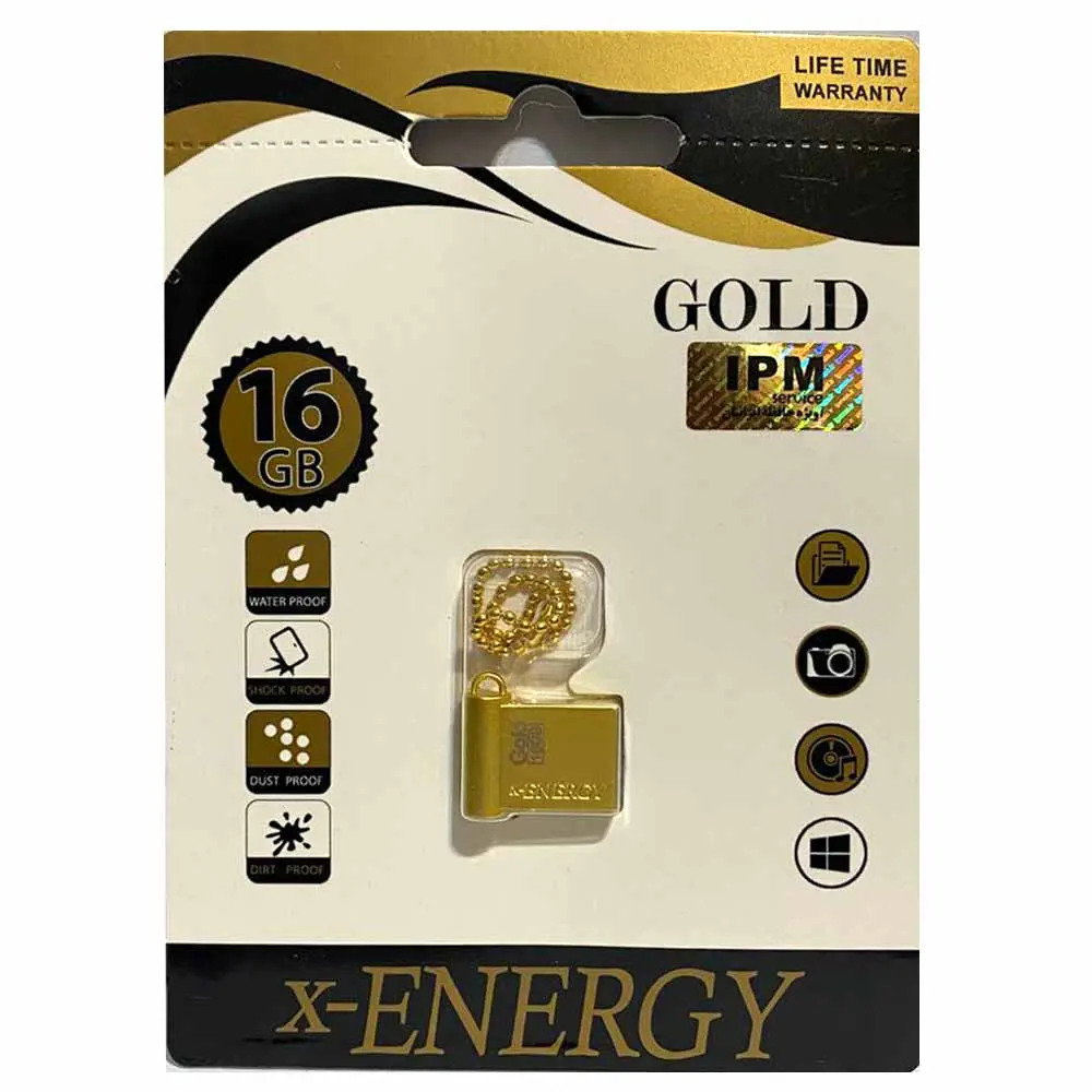 تصویر  فلش مموری X-Energy مدل Gold با ظرفیت 16 گیگابایت (گارانتی مادام العمر)