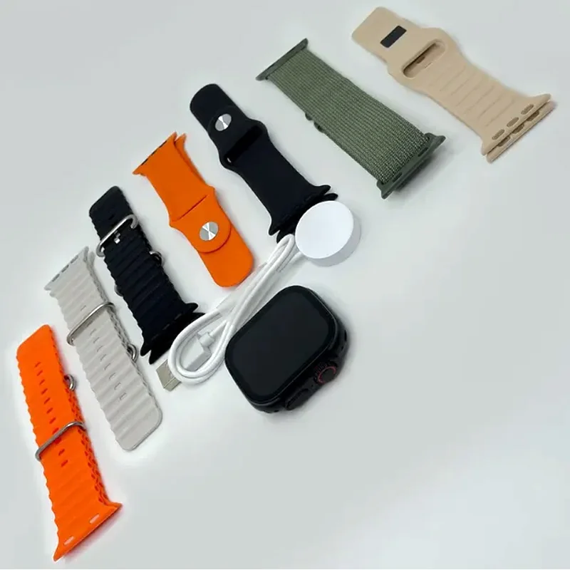 تصویر  ساعت هوشمند اولترا مدل KEQIWEAR KW8 Ultra 2 به همراه 7 عدد بند سیلیکونی